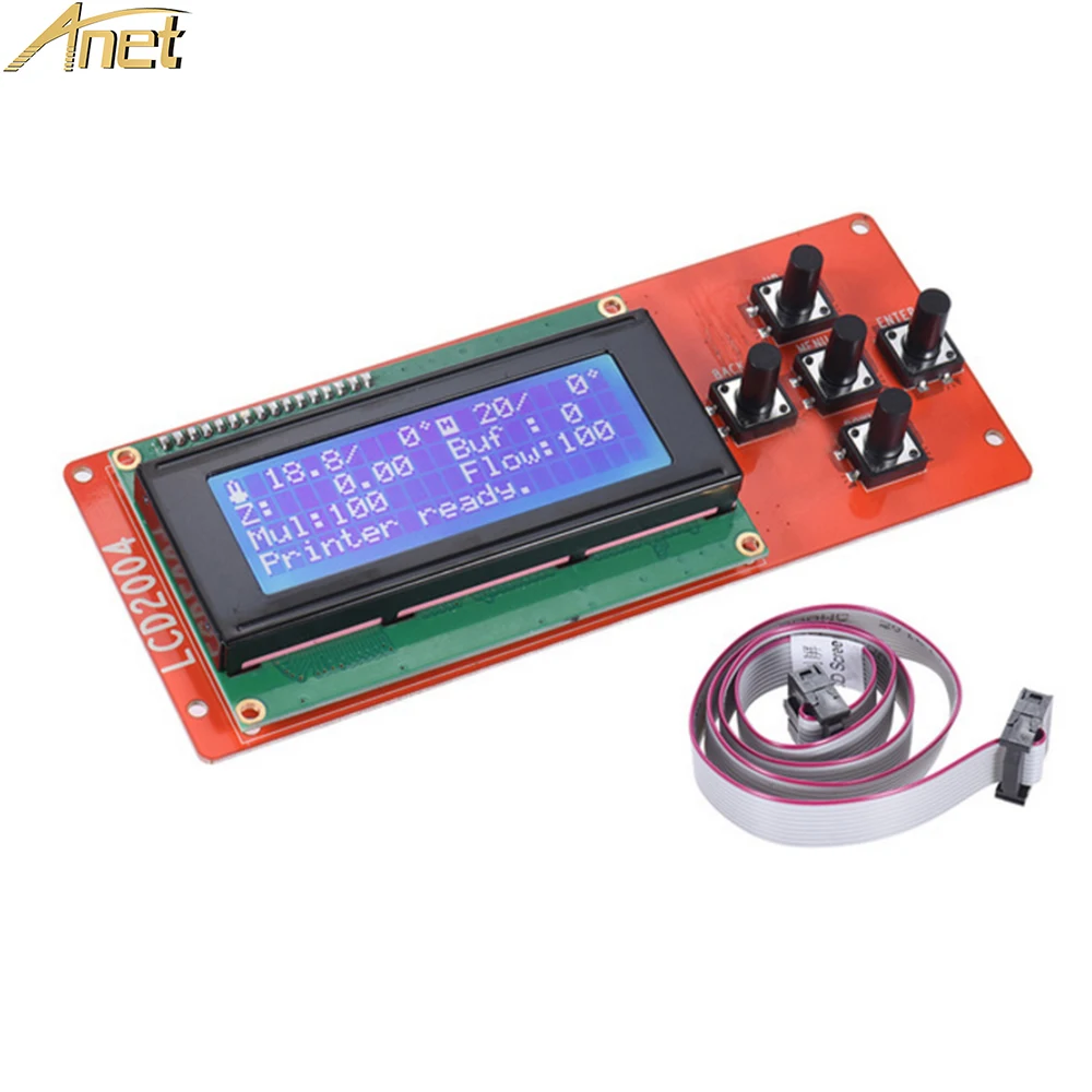 Anet A8 2004 LCD 3D Printer Smart Display Blue Screen Controller for RAMPS 1.4 Control Panel Blue Screen Plug a8 printer parts