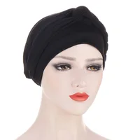 Femmes dame musulman tresse tête Turban enveloppement couverture Cancer chimio islamique arabe casquette chapeau perte de cheveux Bonnet bonnets 2