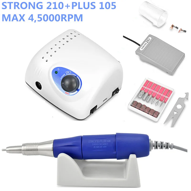 65W 45K Strong 204 210 90 102L 105L handpiece Micro Motor Brushless Nail Drills Manicure Machine Pedicure Electric File Bits