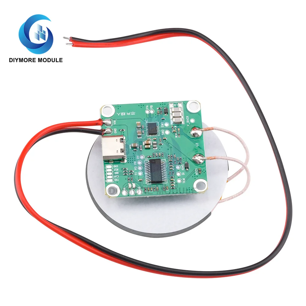 고속 충전 무선 충전기 송신기 모듈, C타입 USB + 코일 Qi 범용, 자동차 전화 배터리용, 20W 고출력, 5V, 12V