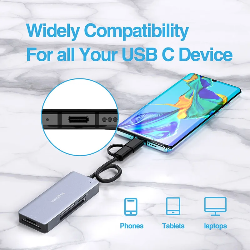 5 in 1 USB 3.0 Card Reader  SD/CF/M2/MS/MICRO SD Memory Card Reader High-Speed Adapter  for PC Laptop Computer camera drone