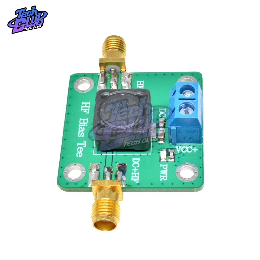 DC Bias 50K-60MHz RF Microwave HF Tee offset Feeder for RF Short Wave RTL SDR LNA HAM Radio Amplifier Antenna 33mmx33mm