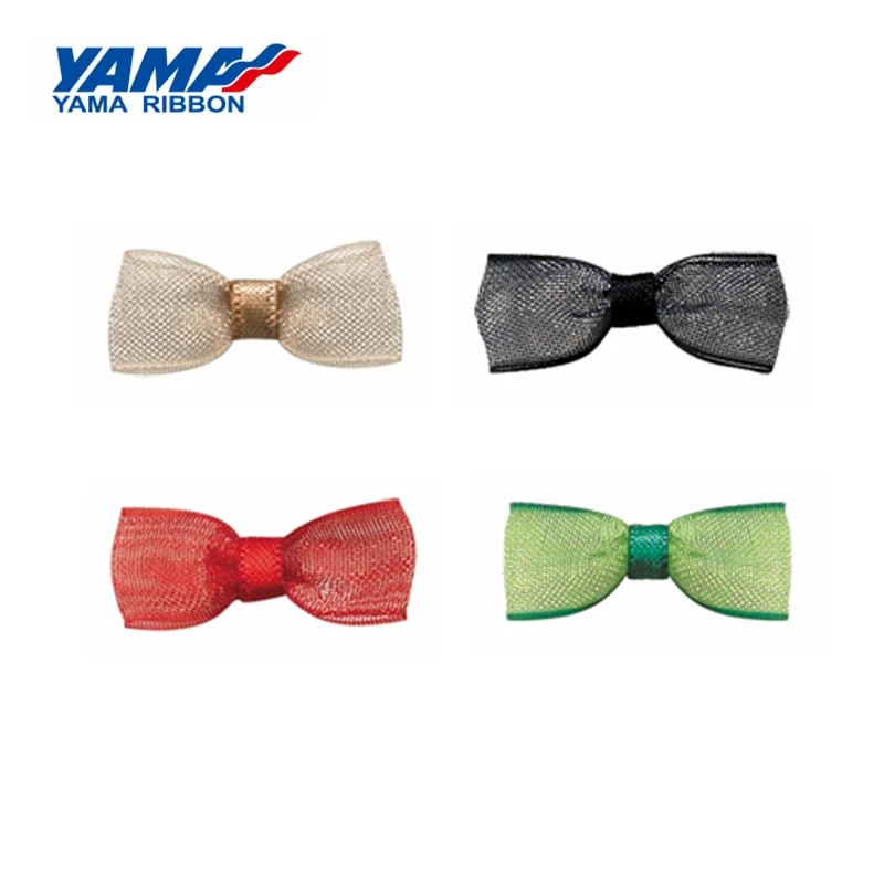 YAMA-Pinched Bowtie Ribbons, Organza Ribbon, Hair Clips Applique, DIY Craft Bow Tie, Wedding Decoration, 23mm ± 3mm, 200 PCs/Bag