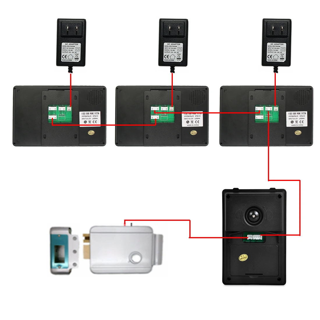 Sysd-7 "Video Deurtelefoon Deurbel Intercom Kit Video Intercom Speakerphone Intercom Systeem Met Waterdichte Outdoor Ir Cam