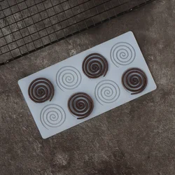 Whirlpool Shape Chocolate Silicone Mold Cake Top Decorating Swirls Shape Transfer Sheet Mould Cake Top Decotation