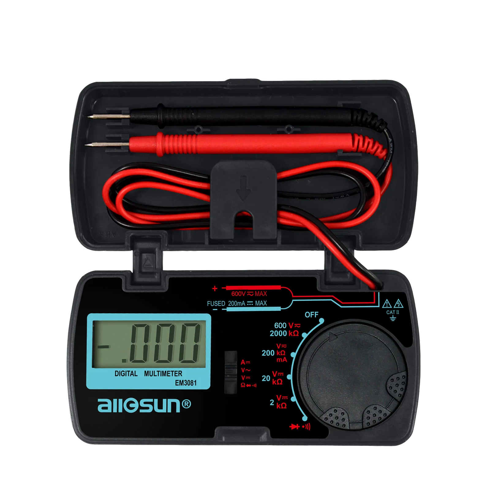 Multimeter Digital 3 1/2 1999t AC/DC Ammeter Voltmeter High-definition LCD Digital Display Screen Voltage Meter All-Sun EM3081