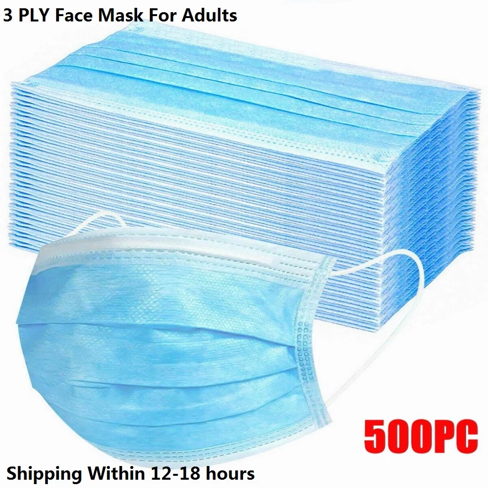 5/500pcs Disposable Medical Surgical Mask 3 ply Breathable mouth mask Earloop Medical Masks Masques Filter face mask mascarilla