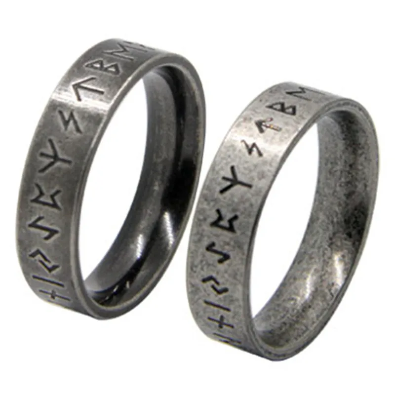 

Odin Norse Viking Ring 316L Stainless Steel Jewelry Punk Biker Unisex RETRO Amulet Rune Ring Size 7-13