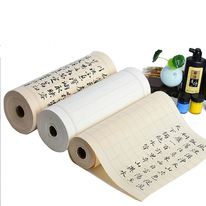 Chinese Calligraphy Paper with Grids Half Ripe Xuan Paper Thicken Chinese Bamboo Pulp Xuan Paper for Beginner Riisipaperi