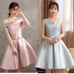 WYHS-65L#Short Bridesmaid dress pink champagne Light blue Wedding Party Prom Dresses graduation gown girls wholesale customize