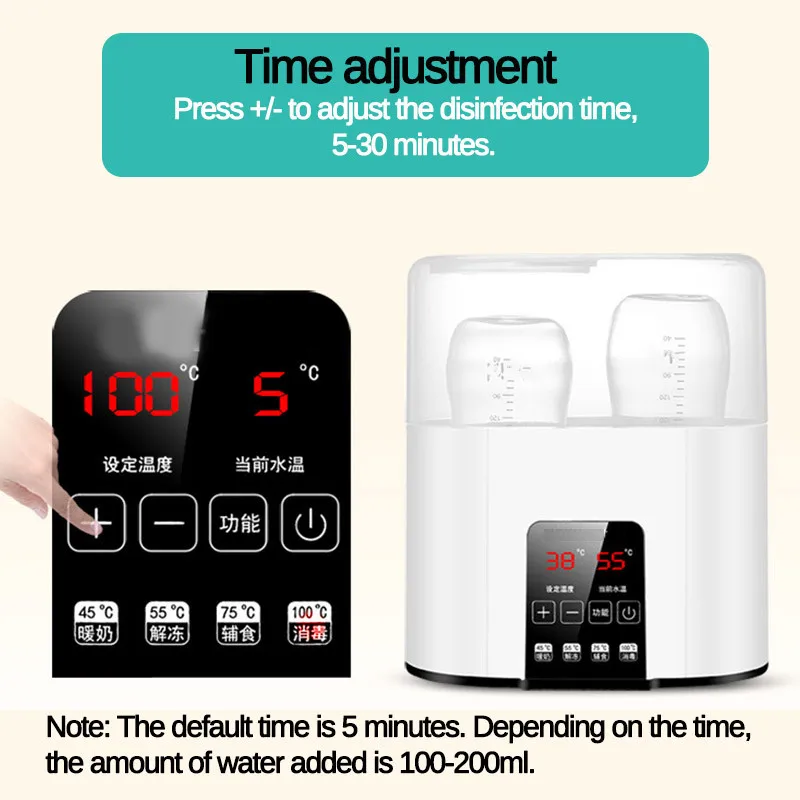 6 in 1 Baby Flasche Wärmer & Flasche Sterilisator, Doppel Flasche Wärmer für Brust Milch, LCD Display Genaue Temperatur Control