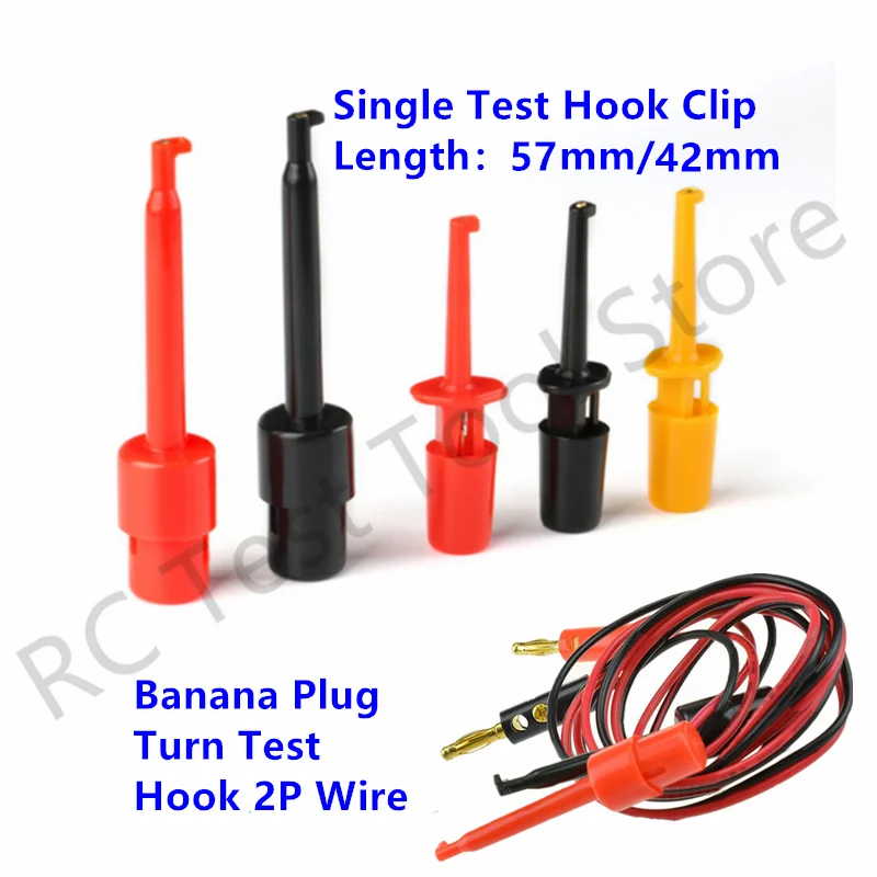 Mini 12Pcs Or 10pcs Single Test Hook Clip Test Probe For Electronic Testing IC Grabber Large Round Crocodile Clip Hook Test Clip