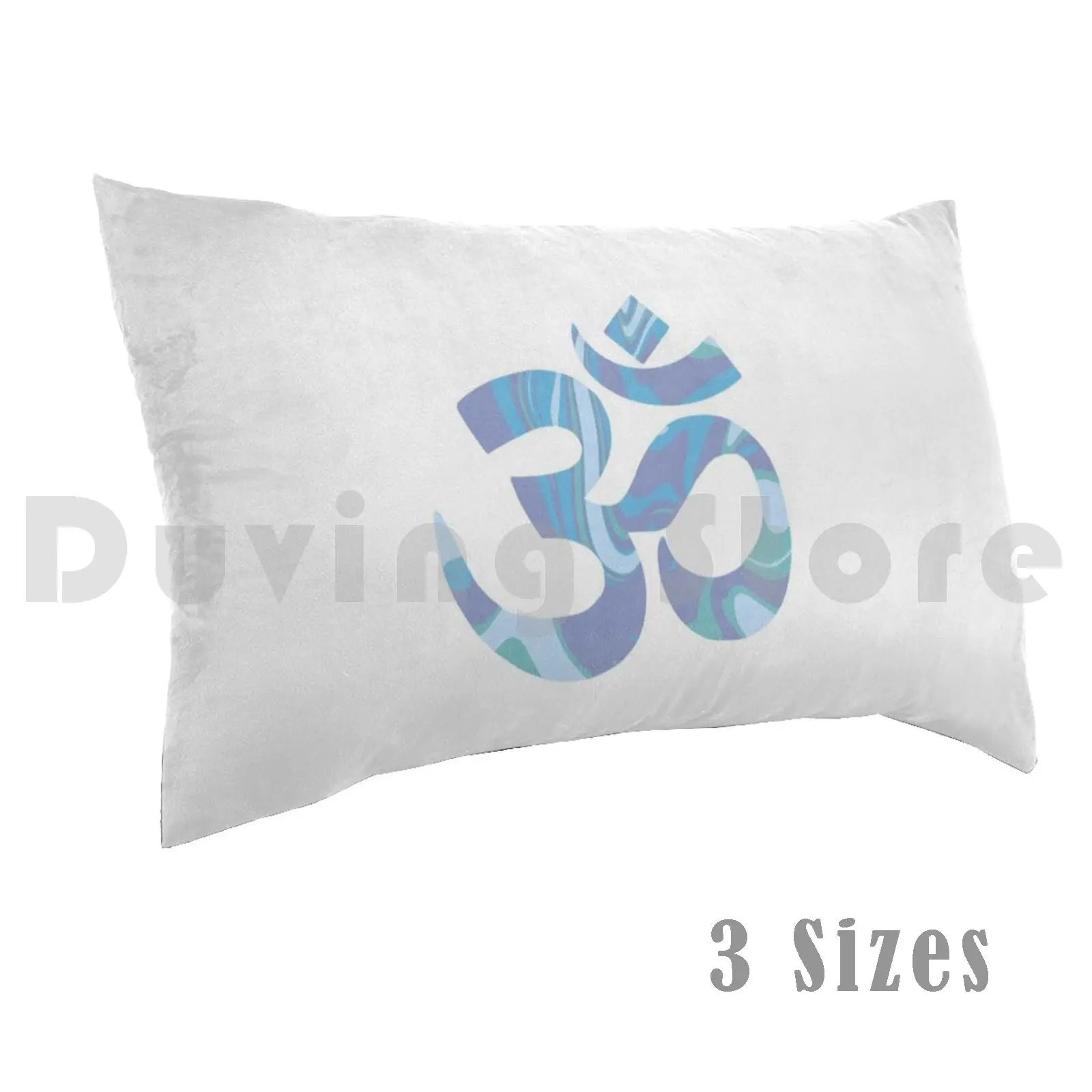 Blue Marbled Ohm Yoga Symbol Pillow Case Printed 50x75 Yoga Ohm Om Blue Blue Marble Yogi Hannahpark Hannah