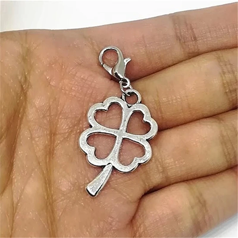 3 Pcs Clover Clip on Charm, Clover Zipper Pull, Plant Purse Charm, Charms for Diy Jewelry