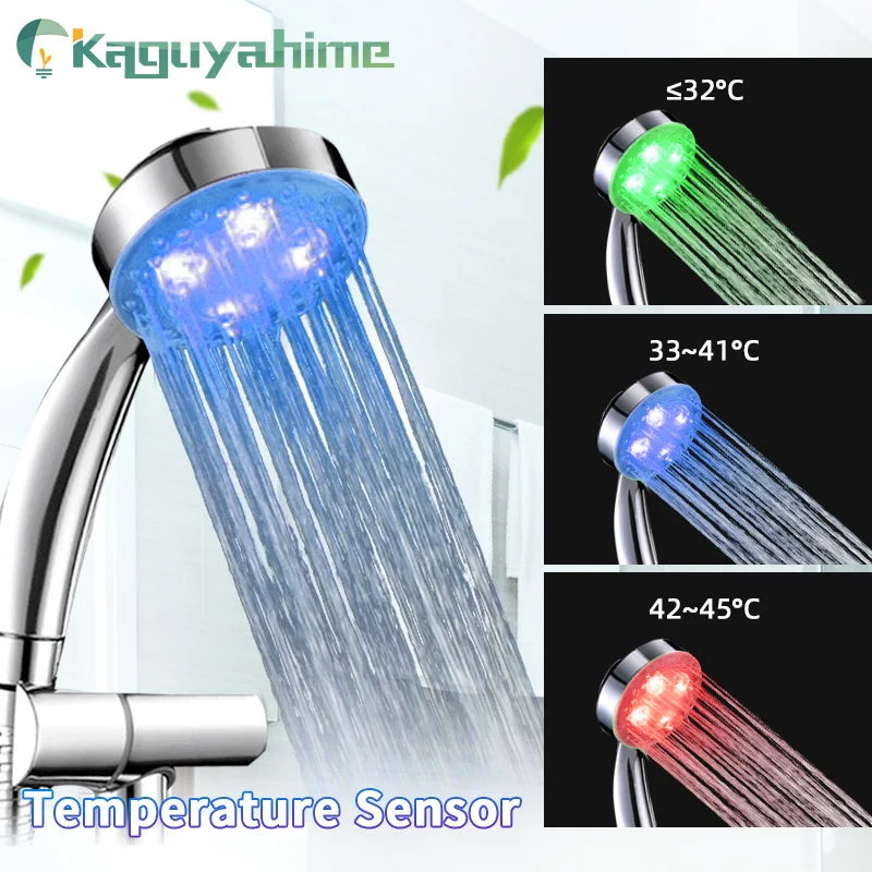 =(K)= Hydroelectric Temperature Sensor LED Light Faucet Hand Shower Head Accessories Pipe Hose Tap Nozzle Bathroom Kitchen 2 piece stainless steel 120x30mm 1 5w led kitchen exhaust light 12v dc range cooker hood light bulb 20w halogen bulb equivalent