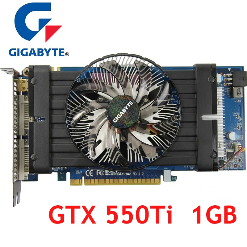 

GIGABYTE Original Graphics Card GTX 550Ti 1GB 192Bit GDDR5 Video Cards for nVIDIA Geforce GTX550 Ti mini-HDMI DVI Used