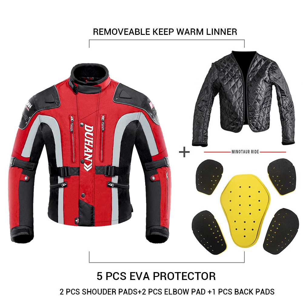 DUHAN Winter Motorcycle Jacket Moto Pants Wear-resistant Motocross Jacket windproof Moto Protector Touring Clothing