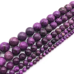 Top Quality  Natural Stone Deep Purple Sugilite Agat Crystal Charoite Quartz Round Loose Beads Diy Making Jewelry Accessories