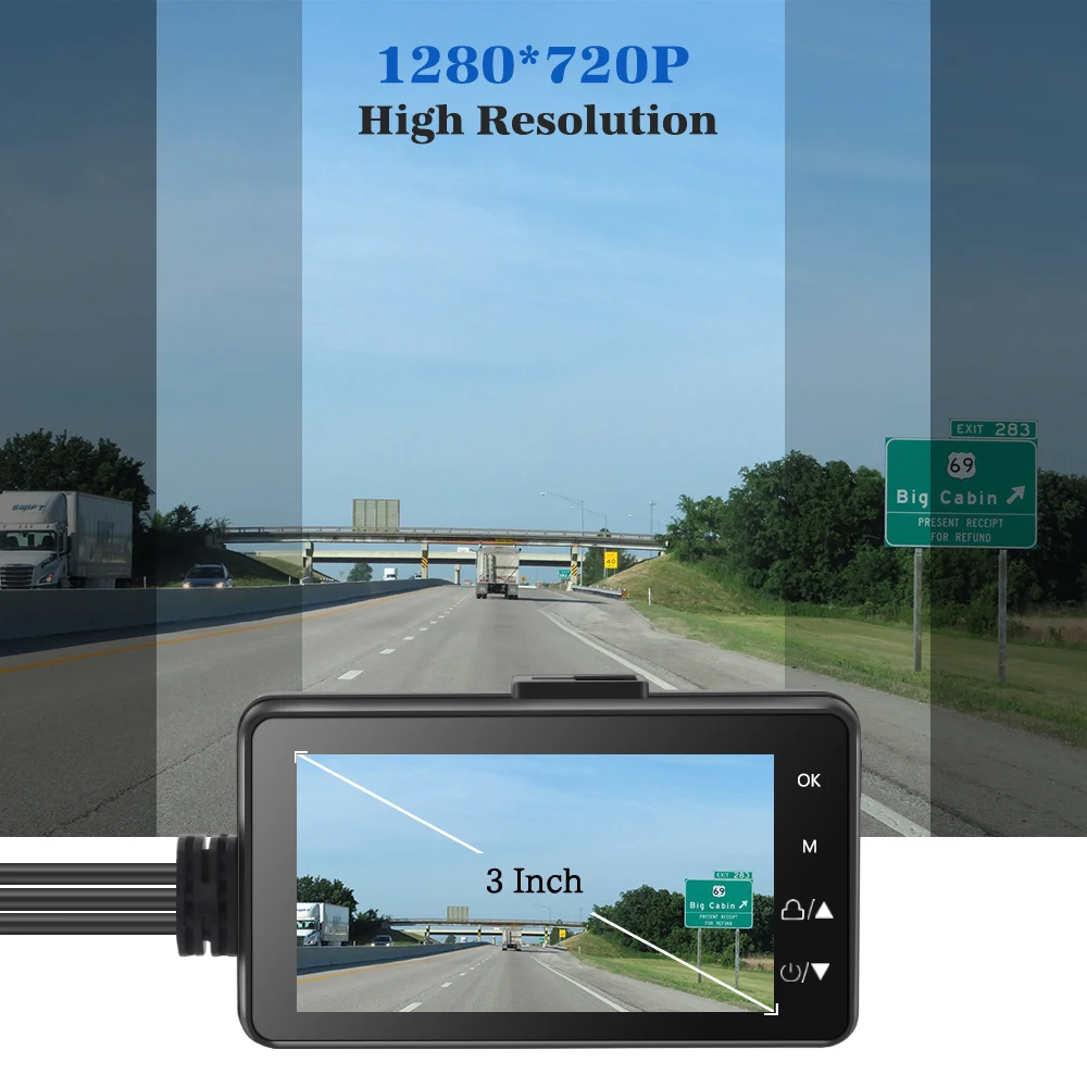 Motorcycle DVR Dash Cam Motorcycle Recorder Full Body 720P Front Rear Wide View Waterproof Motorcycle Camera Logger Recorder Box