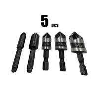 High quality 5pcs Countersink Bore Set For Wood Plastic Quick Change Bit 1/4\