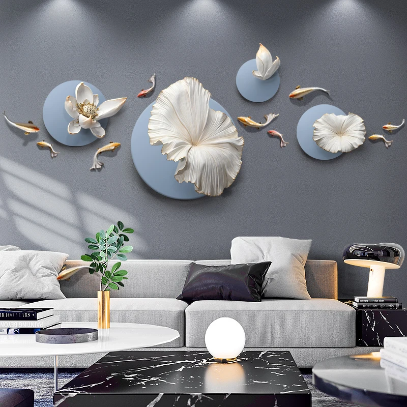 

Lotus leaf Nordic living room sofa background wall decoration bedroom bedside dining room wallpaper