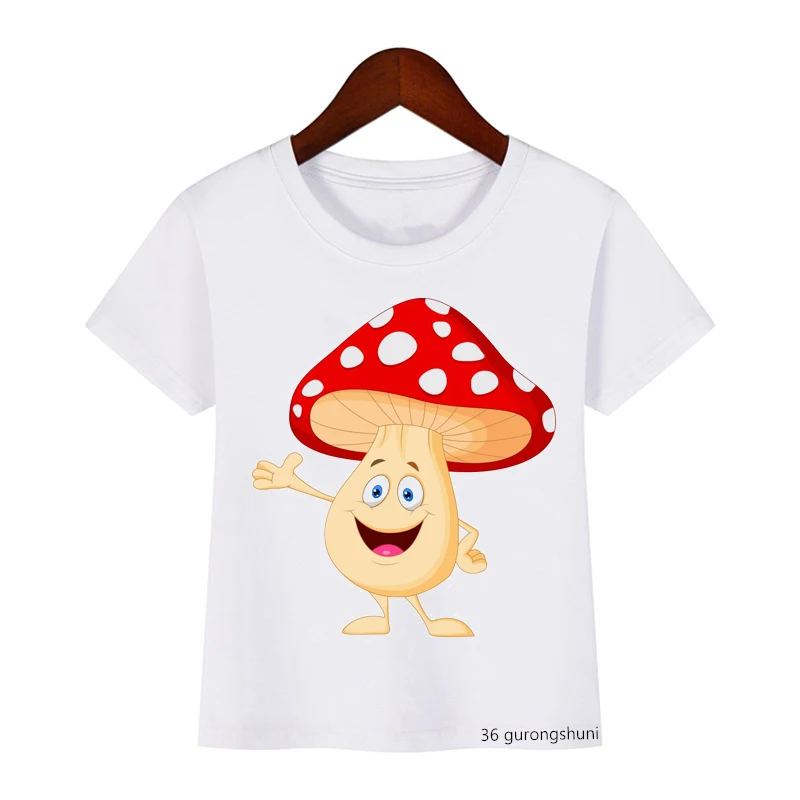 T-shirts for boys/girls cute and funny mushroom cartoon print kids t shirt summer  kids tshirt high quality tops wholesale