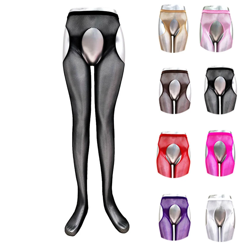 2019 High Quality Sexy Women Fishnet Tight Open Crotch Elastic Party Club Stockings Panty Hose Nylon Plus Size Mesh Pantyhose