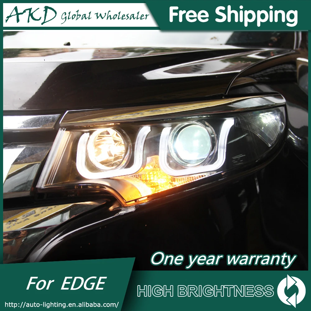 Headlights For Ford EDGE 2012-2014 DRL Daytime Running Lights Head Lamp LED Bi Xenon Bulb Fog Lights Tuning Car Accessories