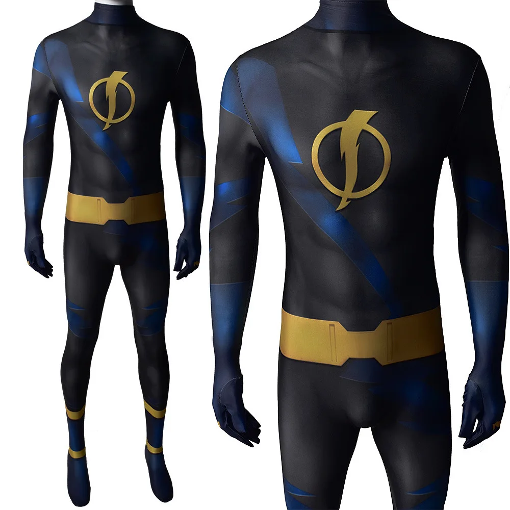 Supereroe Teen Titans Static Shock Costume Cosplay Zentai tuta tuta Disfraces De Halloween Costume per adulti/bambini