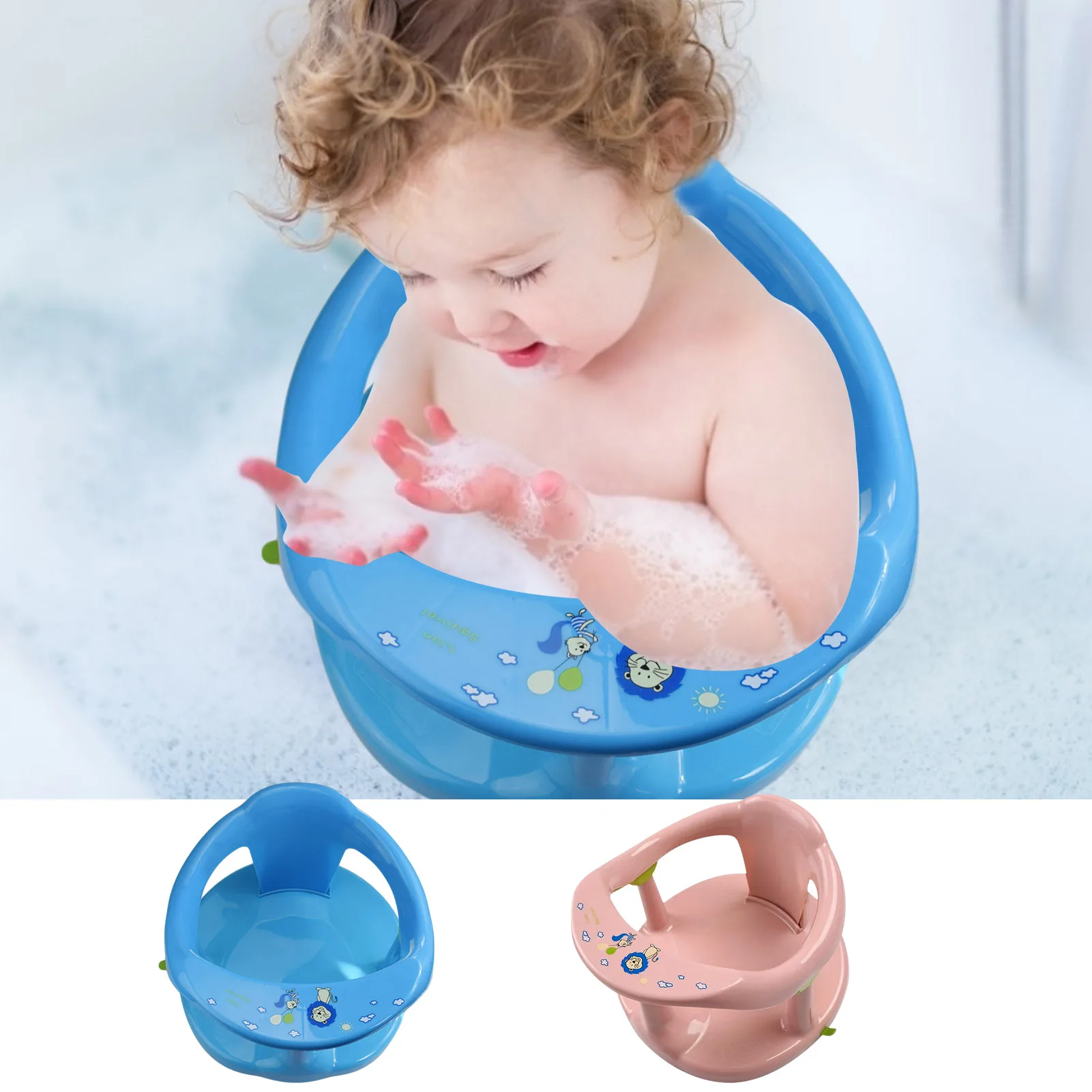 Baby Shower Stool Bath Chair Child With Suction Cup Safe And Stable Child Bathtub Non-Slip Stool Baby Safety Seat Removal