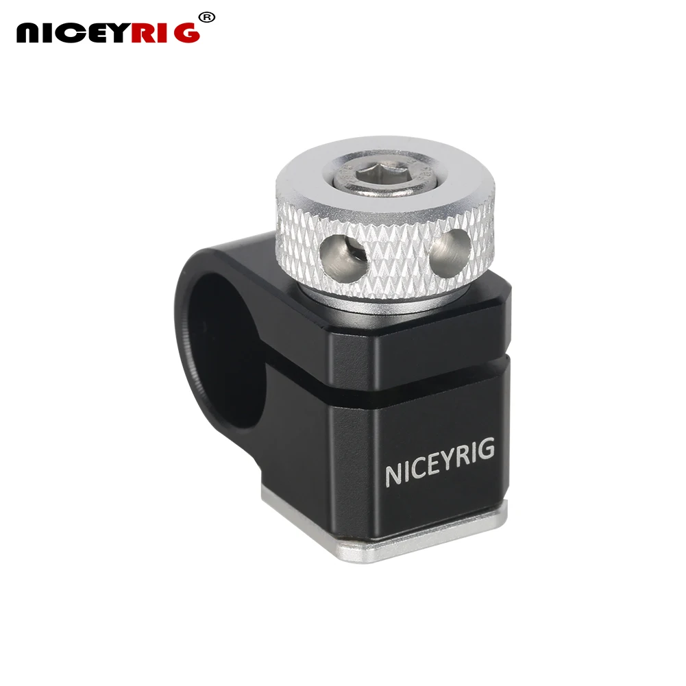 Niceyrig 15mm Rod Clamp With Cold Shoe Hot Shoe Adapter Rig Stabilization