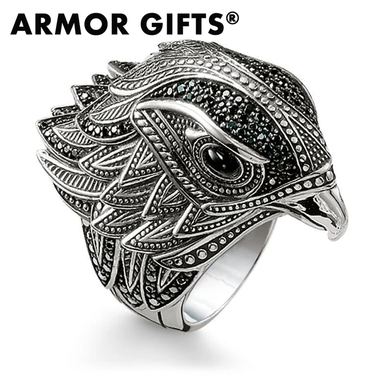 ARMOR Steel soldier Unique jewelry Stainless Steel Biker Eagle Ring Man's High Quality Jewelry