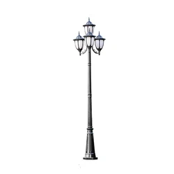 (H≈ 2.6M) europese Tuin Lamp Kamer Outdoor Straat Gazon Lamp Lamp Hoge Paal Lamp Vier Hoofd Tuin Landschap Lamp Waterdicht