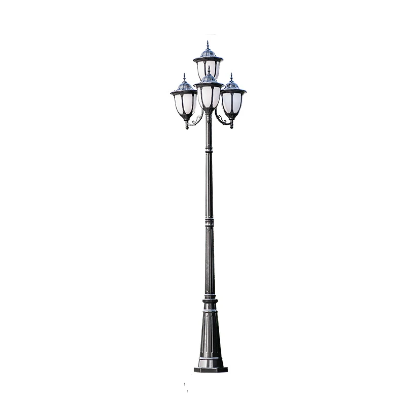 europeu impermeavel jardim lampada outdoor street lamp lawn lamp high pole lamp quatro cabeca paisagem lampada quarto h26 m 01