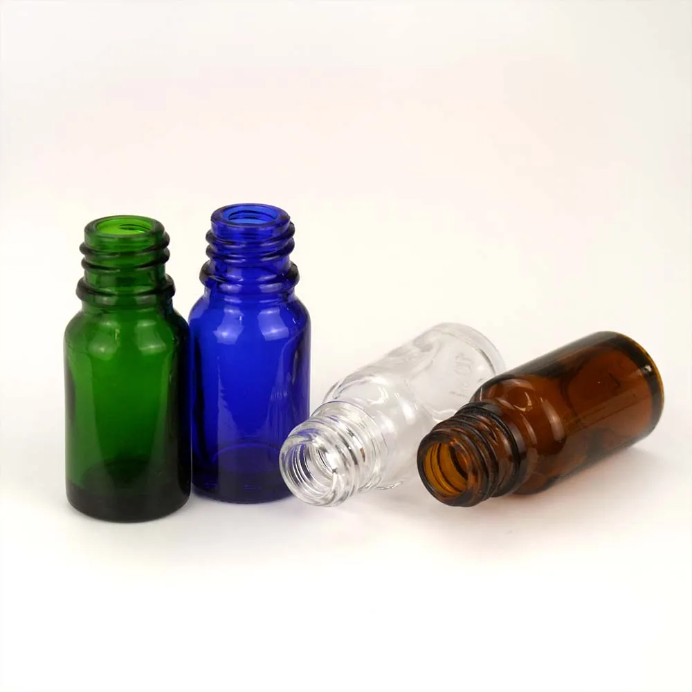 Spot 50pcs wholesale 10ml Clear Green Glass Dropper Bottle Cosmetic Blue Frosted Essential Oil Bottle Packaging Container