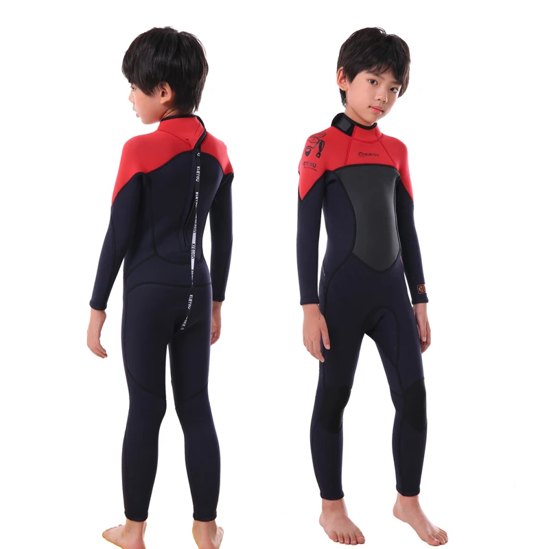 Girls Thick Swimsuit Boys Neoprene Surf Wetsuit 2.5mm Underwater Free Diving Suit Jellyfish Scuba Swimwear Children Bathing Set