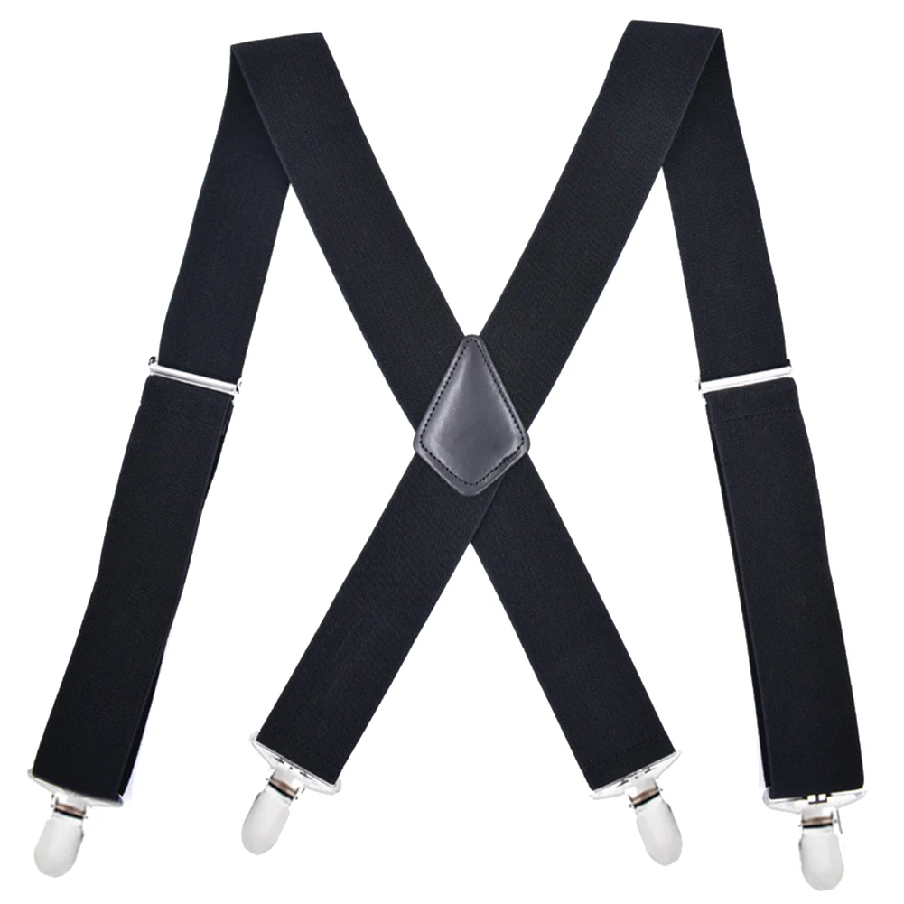 Men Braces Suspenders 5cm Back Heavy Duty Biker Snowboard Trousers Elastic 4 Clips -MX8 Mens Trouser Suspenders Braces Male