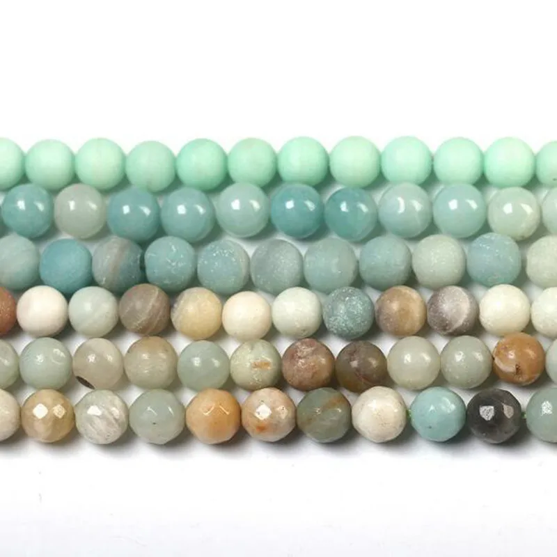 Natural Amazonite Stone 4/6/8/10/12mm Necklace Bracelet Jewelry Loose Beads 15 Inch wk78