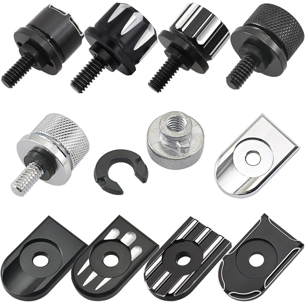 Motorcycle Rear Fender Seat Bolt Screw Nut Tab Cover For Harley XL Dyna Softail Touring Motorbikes 96-Up Billet Aluminum Parts