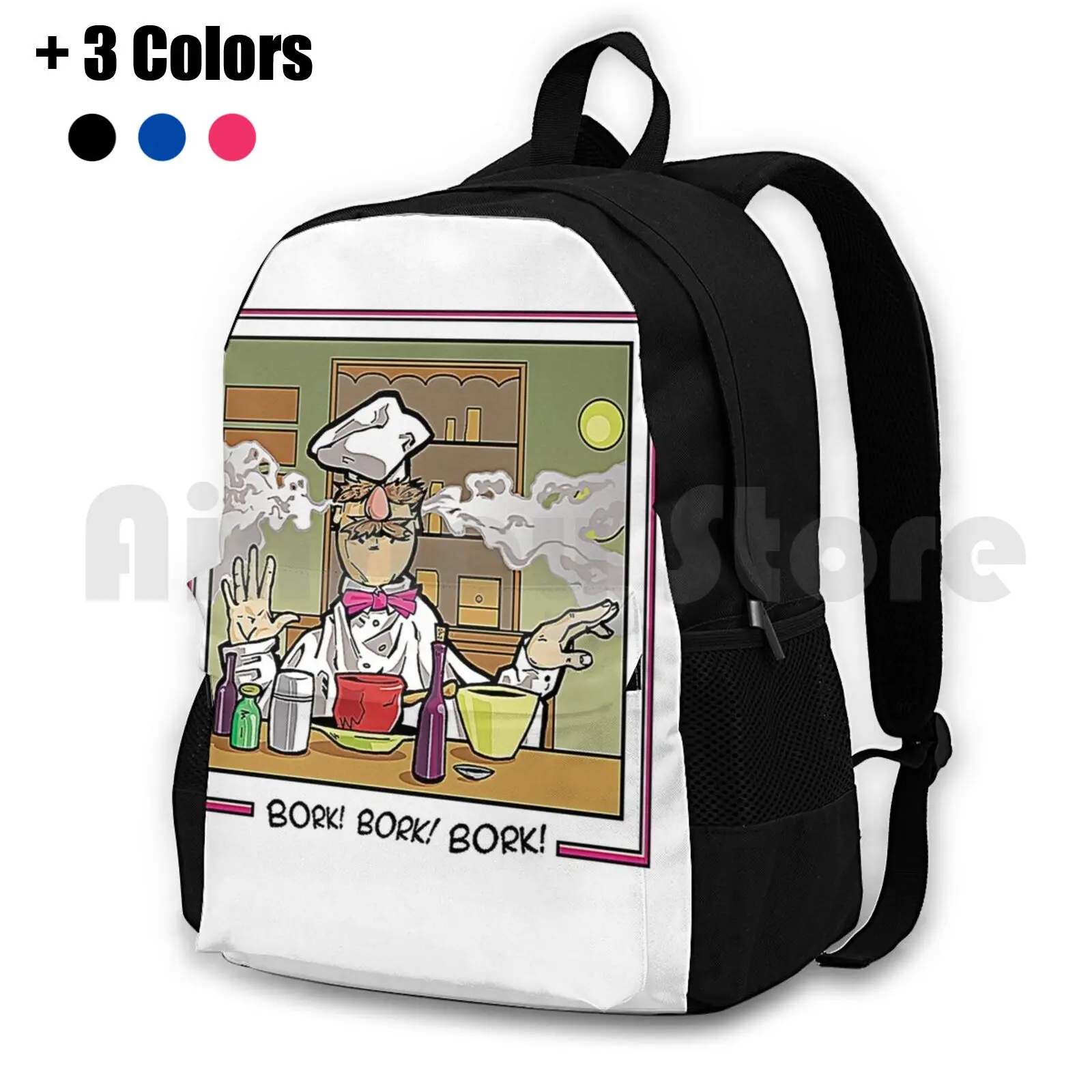 The Kitchen Swedish Chef Outdoor Hiking Backpack Waterproof Camping Travel Chef Chef Funny Hunter S Thompson Jim Henson