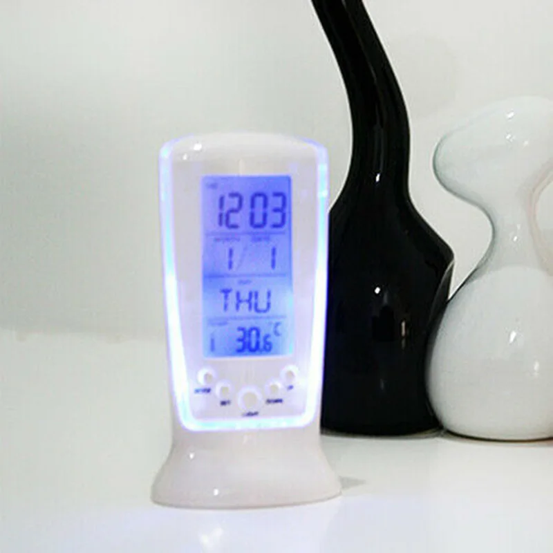 LED Digital Table Alarm Snooze Clock Night Light Thermometer Displayer SUB Sale
