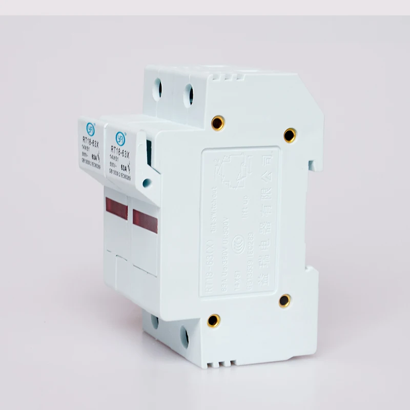 AC 1PC 2P Fuse Base 500V 63A With LED light Matching Fuse 14x51MM R016 only Fuse Base RT18-63X