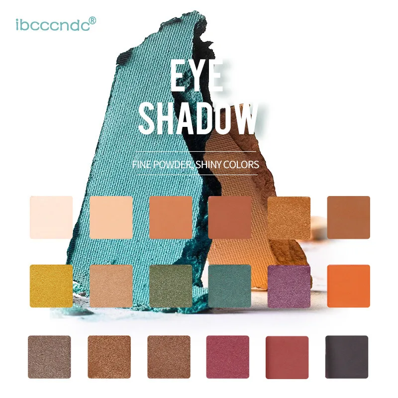 New Style Ibcccndc Eye Shadow Leaf Boat 18 Colors Eyeshadow Compact Matt Pearly Lustre Shimmering Powder Makeup Kit