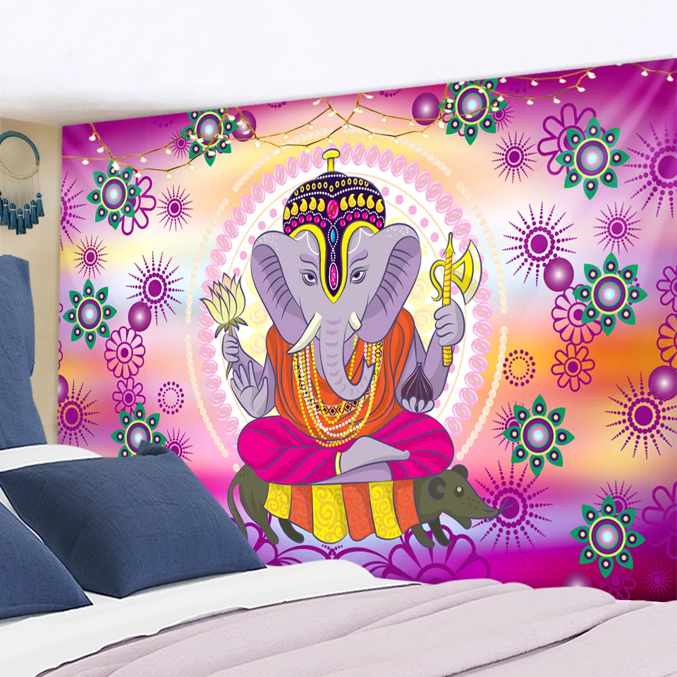 Mandala Buddha Tapestry Wall Hanging Psychedelic Bohemian Mysterious Indian Style Bedspread Living Room Bedroom Home Decoration