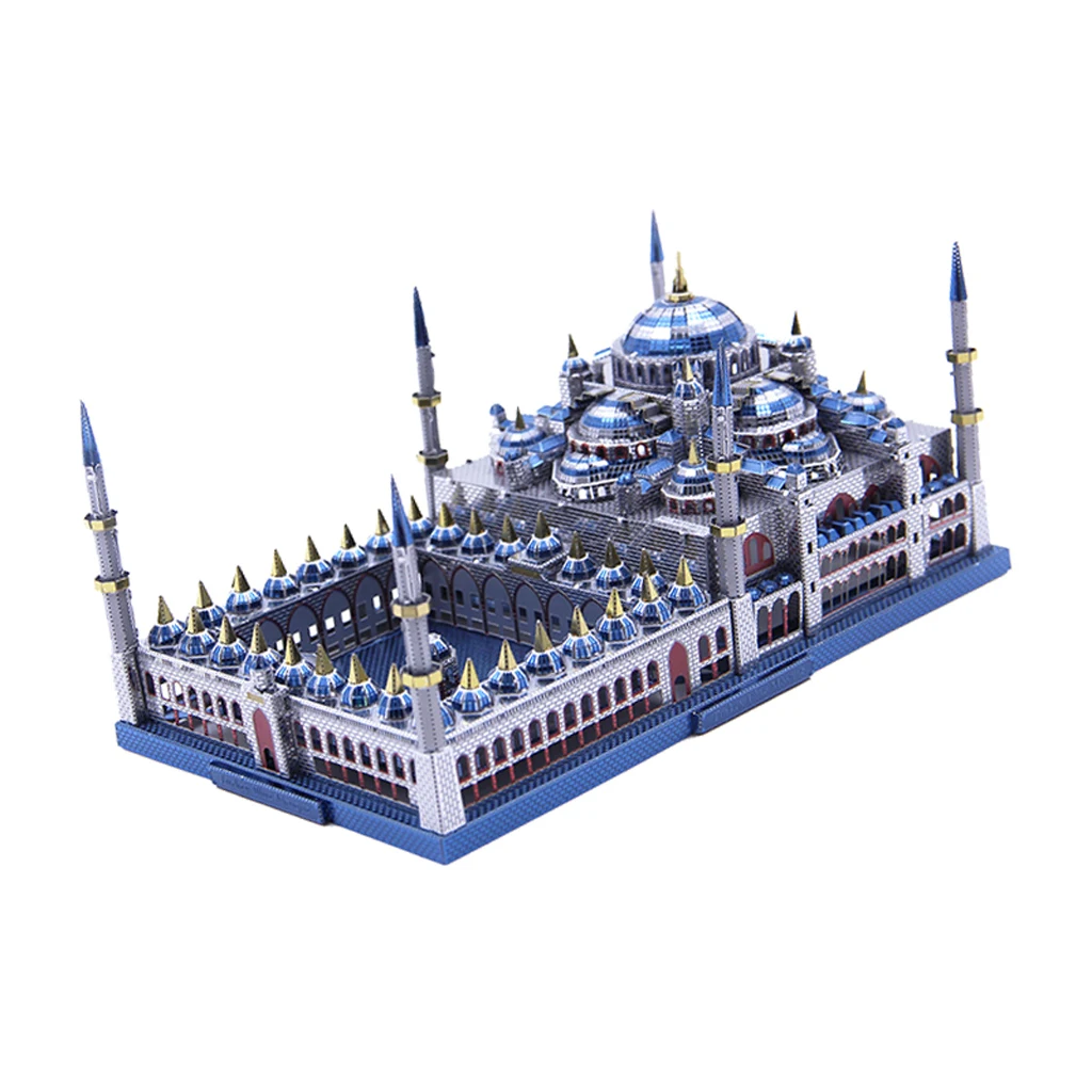 Blue Mosque 3D ปริศนา DIY ตู้โชว์ชุดโลหะ 1:680 -229 PCS