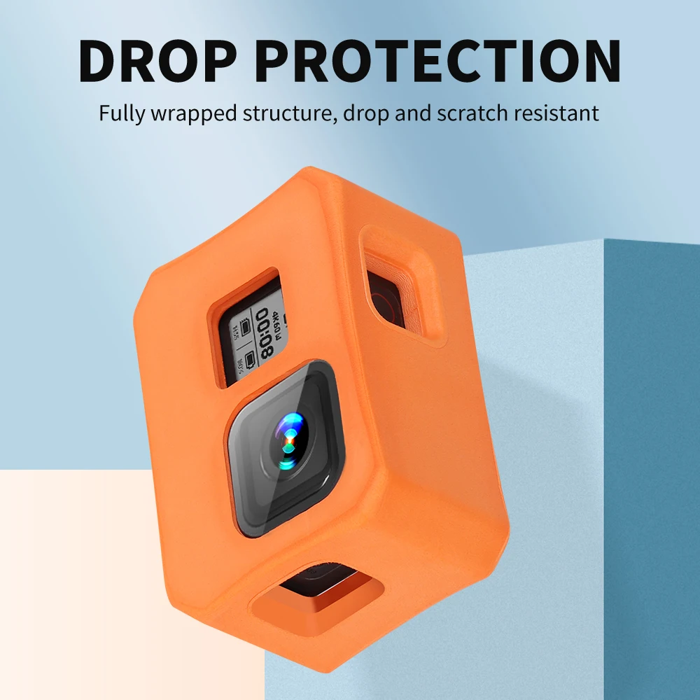 Orange Floaty Case Protective Surfing Cover for Gopro Hero 8 Black Water Accessory Floating Housing Anti-Sink
