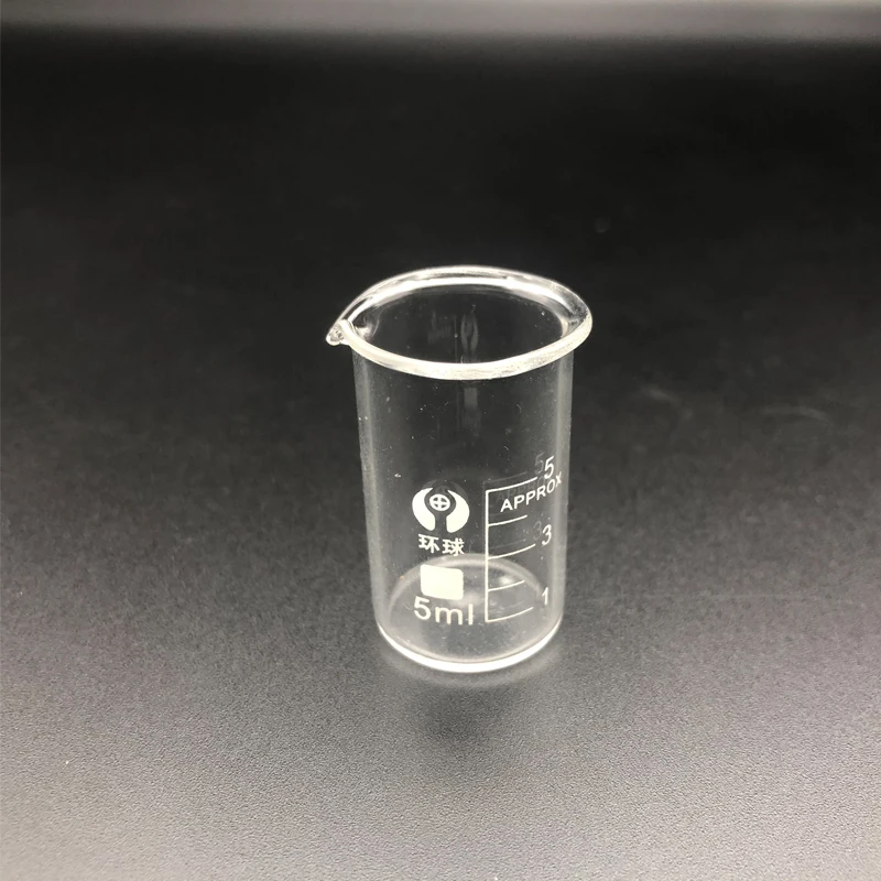 Vaso de medición de vidrio de borosilicato, laboratorio, 5/10/25/50/100mL