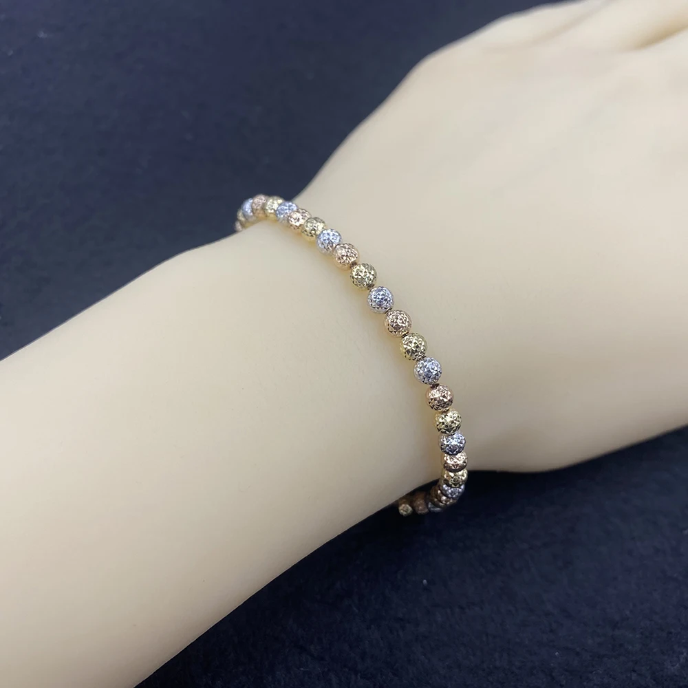 Sinya 18k Gold Pineapple Beads Bracelets High Luster Shine Fashion Style Au750 Jewelry Hot Sale Ladies Girls Mothers Lover Gift