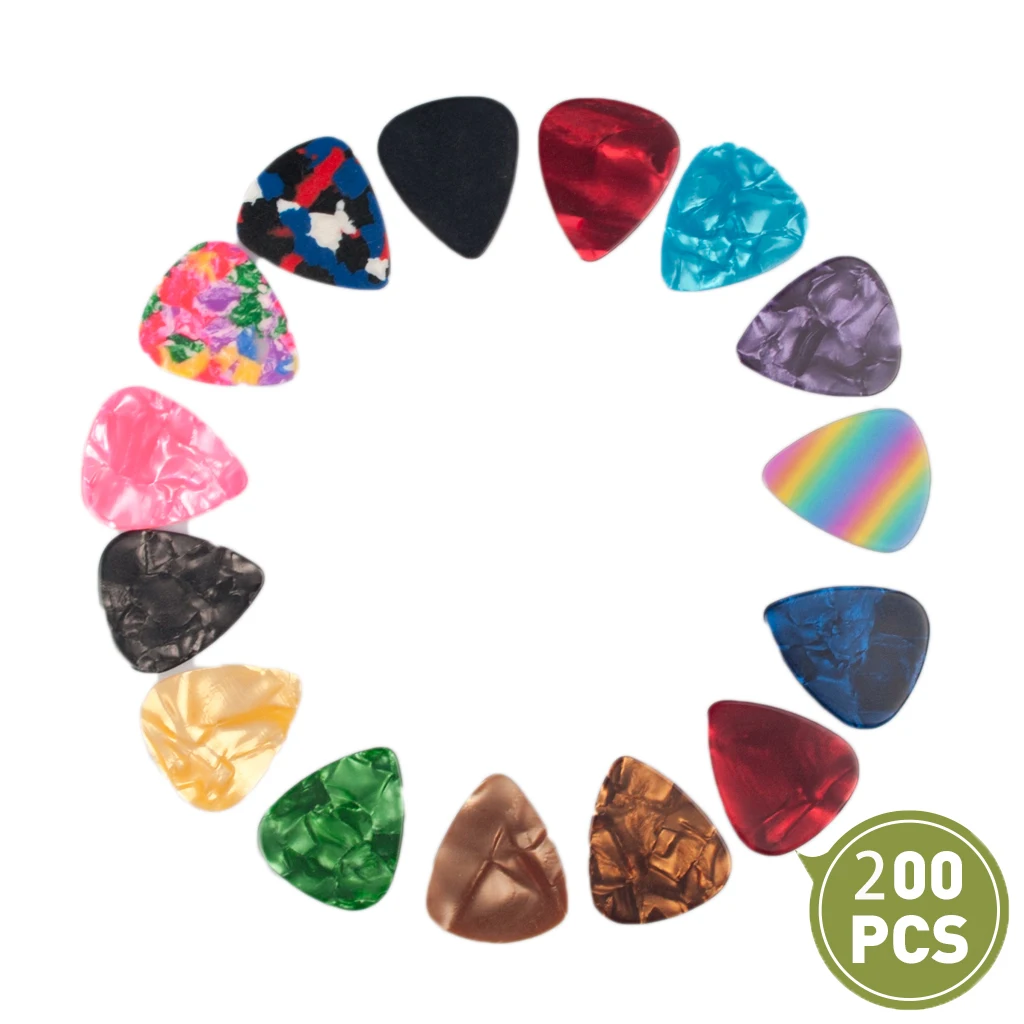 200PCS Guitar Picks New Set   Accessories Different Size Musical Instrument 