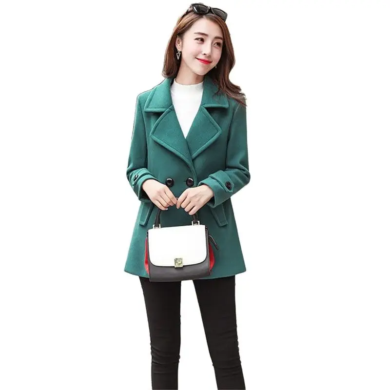 

Elegant Women's Woolen Coat Spring Autumn 2023 New Ladies Jacket Casual Slim All-Match Cover Belly Miss Outerwear